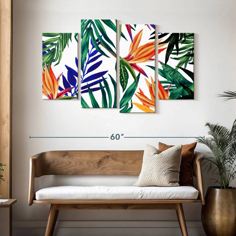 Harnek, feuillage tropical vibrant, H 32 po x l 52 po