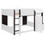 Lit mezzanine avec maisonnette et rangement, lit en bois moderne-59647069