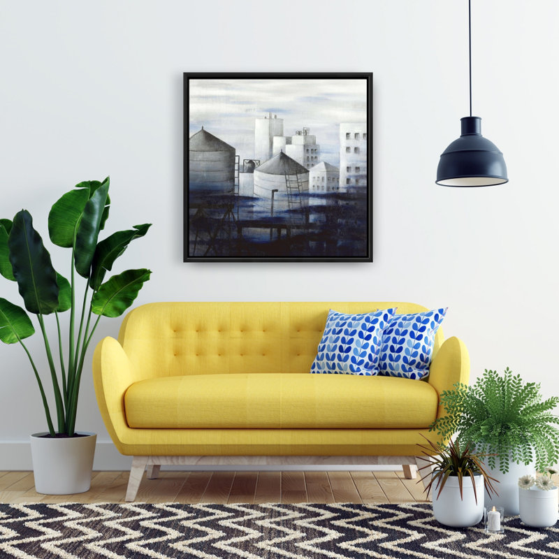 " Gray City With Blue Clouds "