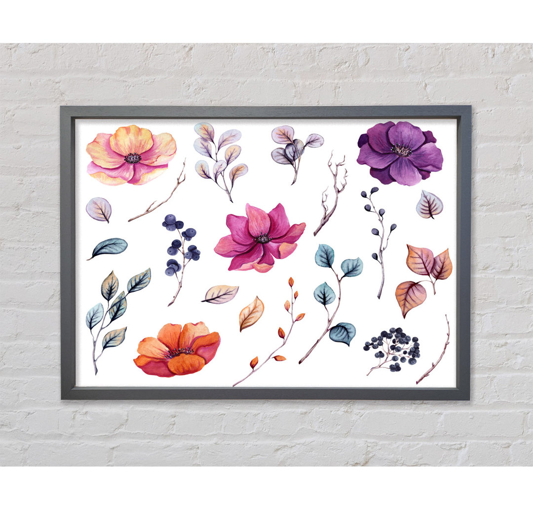 Selection Of Lovely Flowers - Einzelne Bilderrahmen Kunstdrucke auf Leinwand