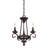 Noble 3-Light Rustic Black Chandelier