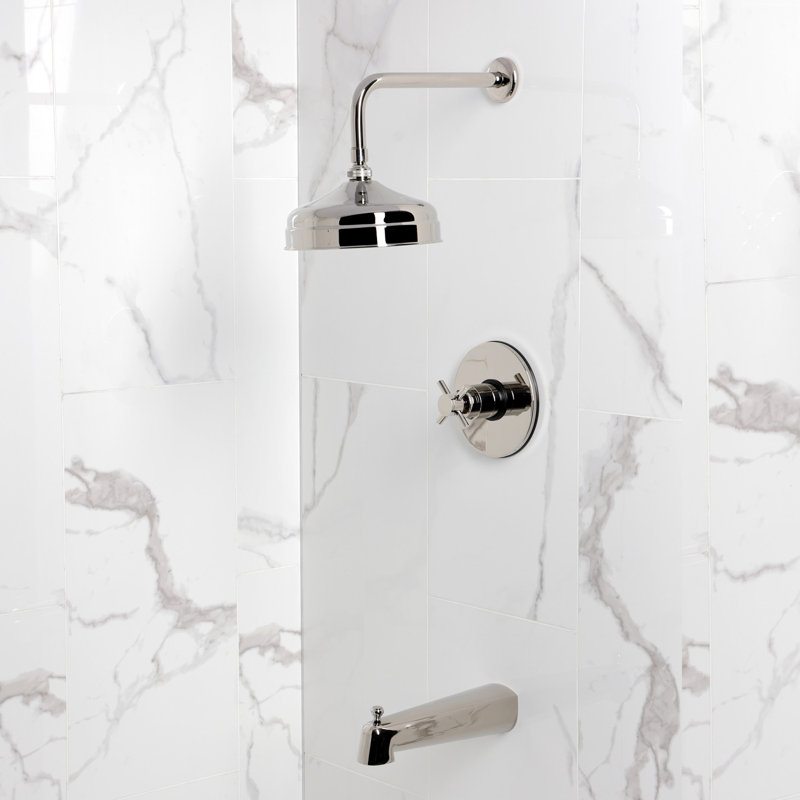 Kingston Brass Concord Single-Handle Pressure Balanced Tub and Shower Faucet, Polished Nickel