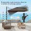 Parasol carré suspendu 8 'x 8' avec base croisée-257211847