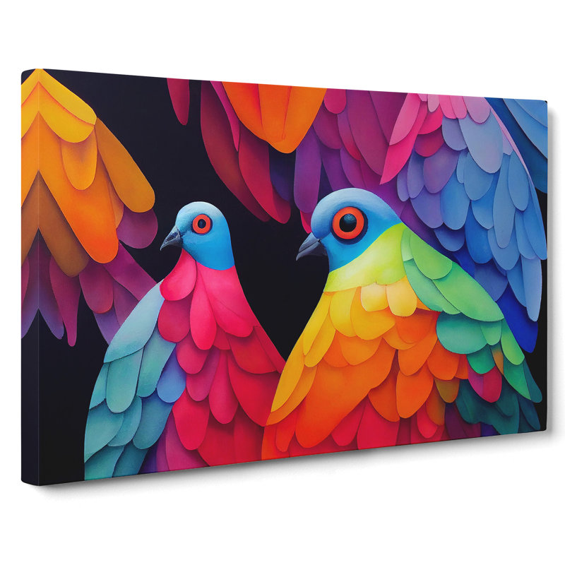 Pigeon Bird Splash Vol.1 - Wrapped Canvas, 50cm H x 76cm W x 3cm D