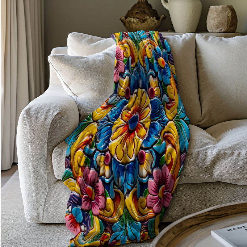 Couverture mexicaine en sherpa de qualité supérieure 1 pièce, Grand lit