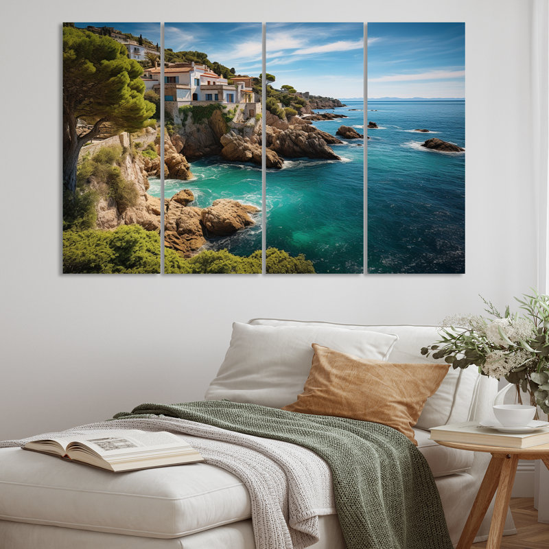 Espagne, Méditerranée, sérénité I sur toile, reproduction de 4 pièces