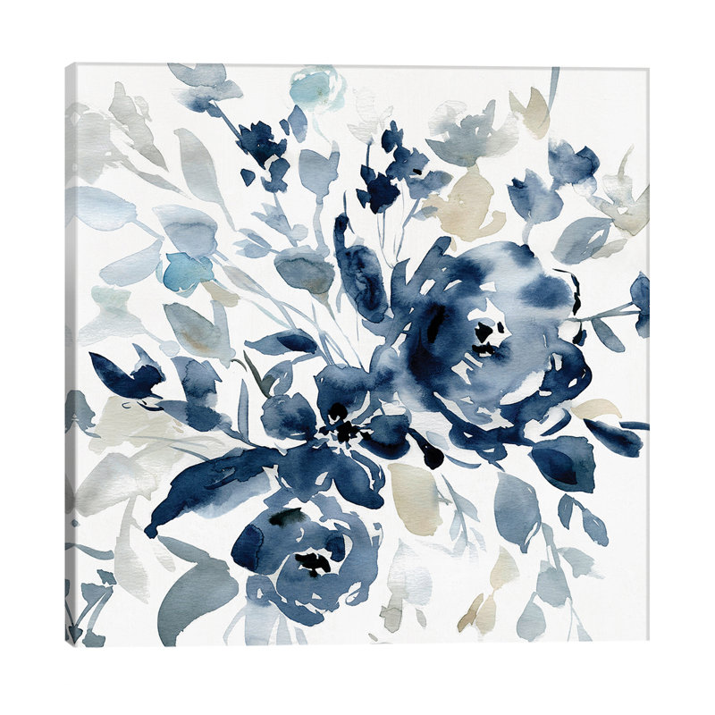 Indigo Garden I by Carol Robinson - Print on Canvas, No Frame, 30.48 cm H x 30.48 cm W
