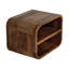 Solid Wood Oak-Ish Floating Open Curve Nightstand