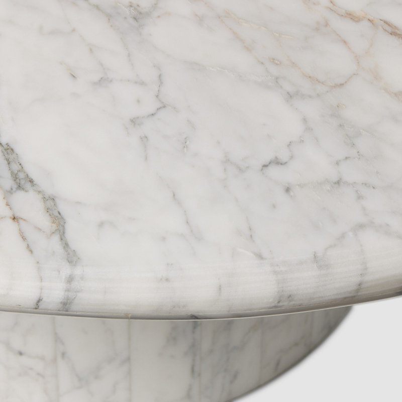 Stuart Marble Coffee Table, 15.5" H x 40.75" L x 34" W