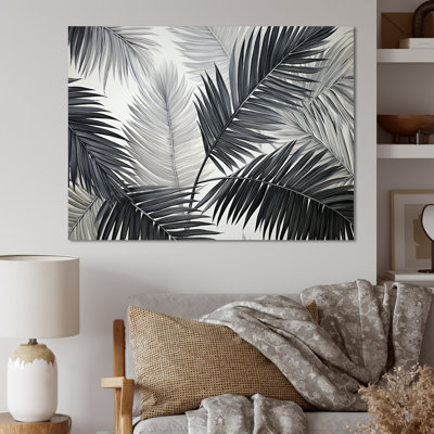 Minimalisme, tranquillité tropicale, palmiers sur toile