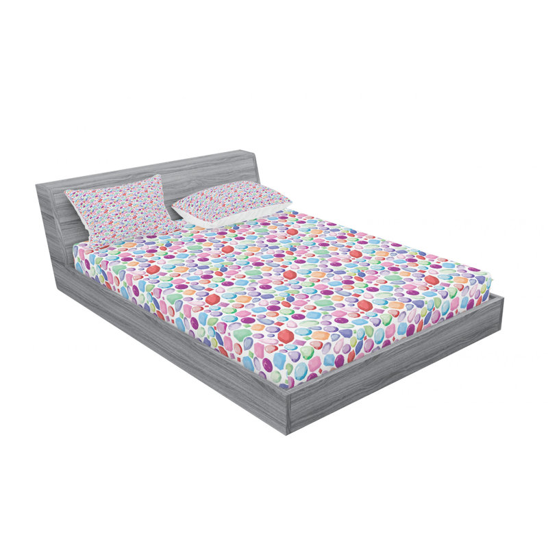Microfiber Geometric Sheet Set, Full Sheet Set with Fitted Sheet