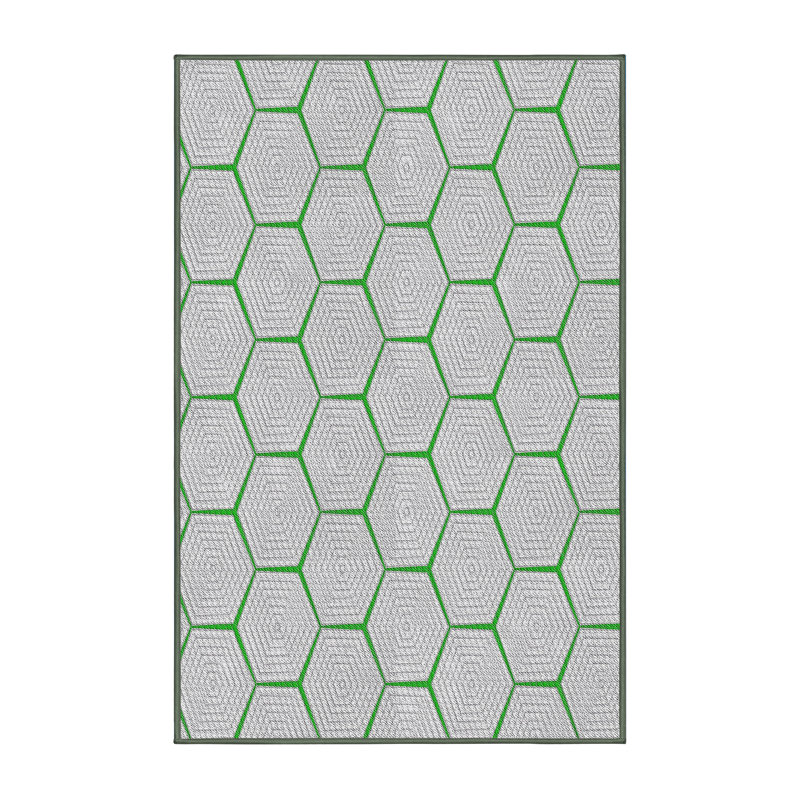 Tapis vert à motif géométrique Kohr, Rectangle 5 pi x 7 pi