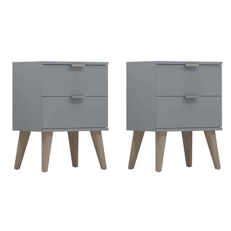 Gordes 40cm W Bedside Table, Grey