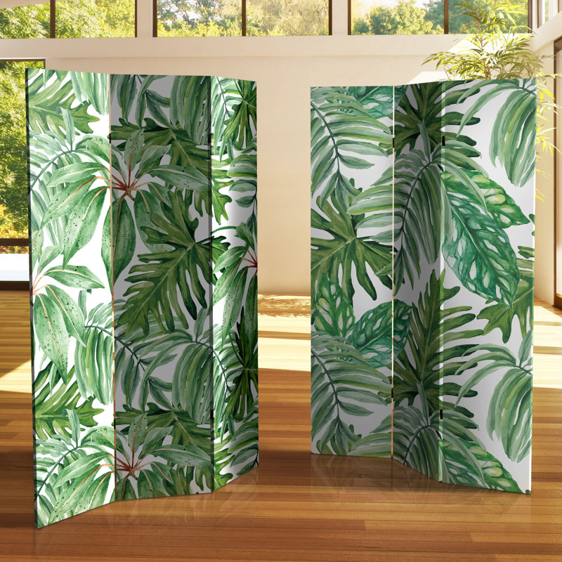 Bartko Reversible Room Divider, Palm Fronds