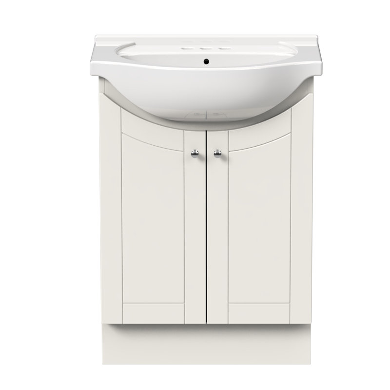 Ensemble de meuble-lavabo simple 24 po MagickWoods Buchholz (économiseur d'espace), Blanc mat