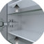 36 po X P 30 H Armoire à pharmacie encastrée / à fixation en aluminium argenté avec DEL tricolore, tablettes réglables, 110 charnières à fermeture en douceur, affichage de l'heure et de la température, aluminium, fixation, armoire, DEL