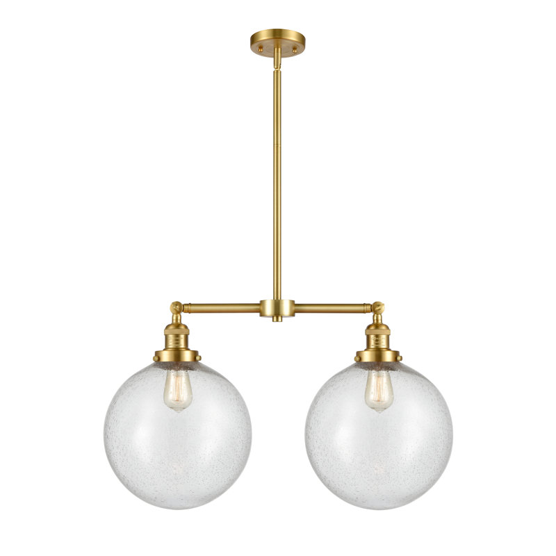 Oliver 2 - Light Kitchen Island Pendant, Seedy, Satin Gold