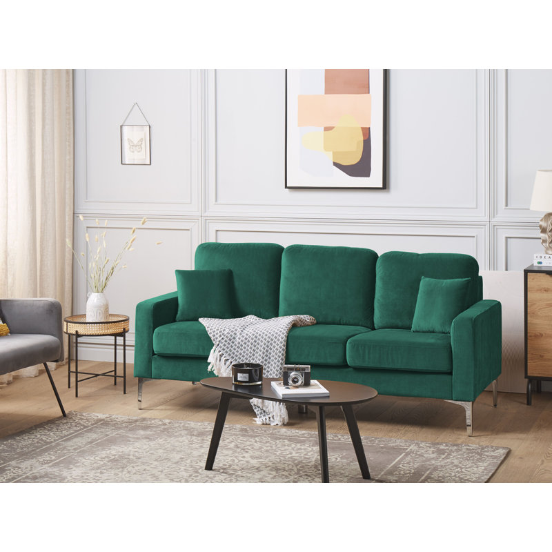Angelica Velvet Sofa, Dark Green