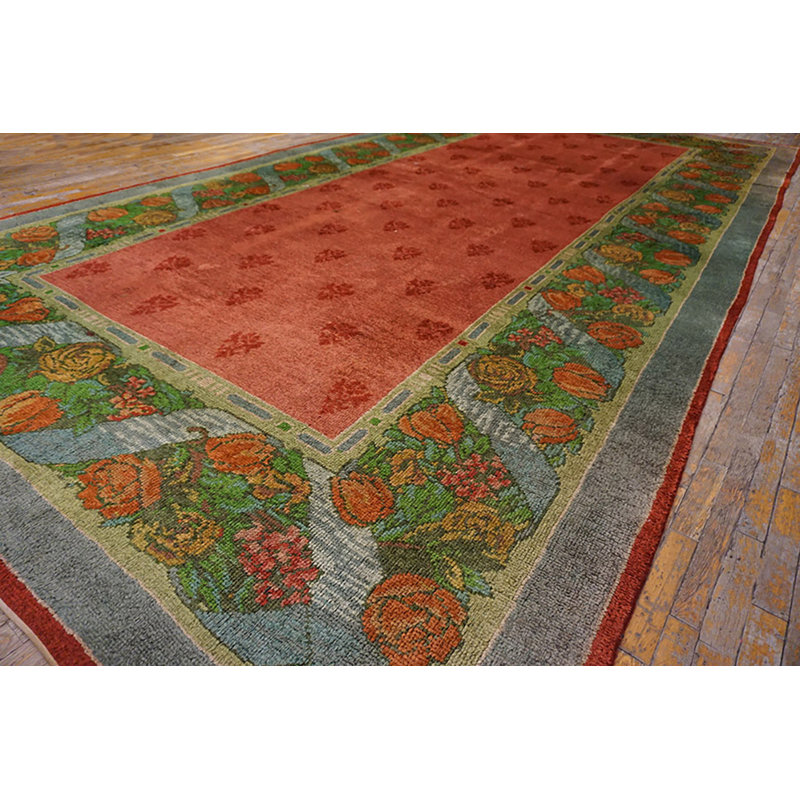 Tapis antique en laine de grande taille Donegal - Arts & Crafts
