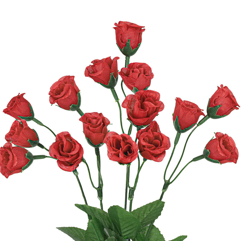 Bouquet de roses artificielles, Rouge