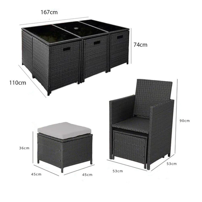 Allexia Patio Dining Set , No, Black