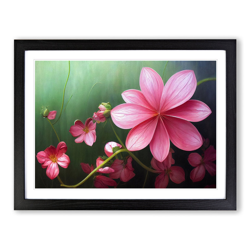 Magical Flowers - Framed Print, Black, 46cm H x 64cm W x 2cm D