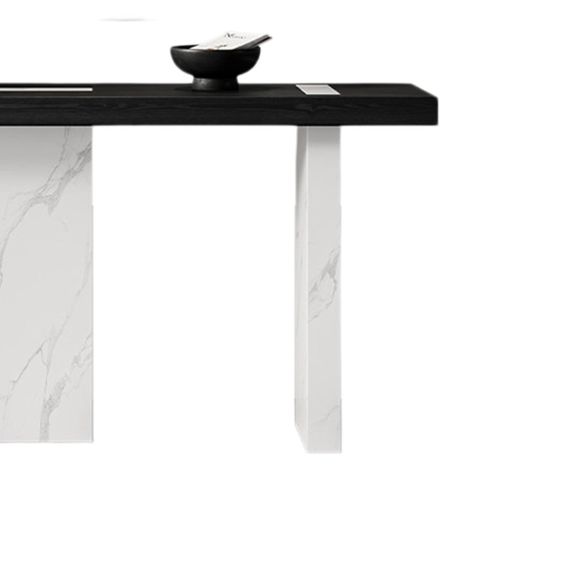Table d'entrée moderne et luxueuse, H 33,46 po x l 55,11 po x P 15,75 po, Blanc cassé