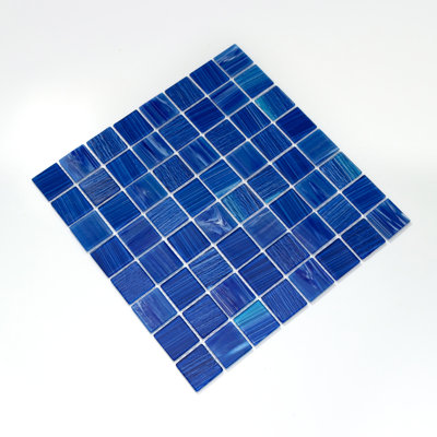 Premium Textured 1.4" X 1.4" Straight Edge Glass Mosaic Tile