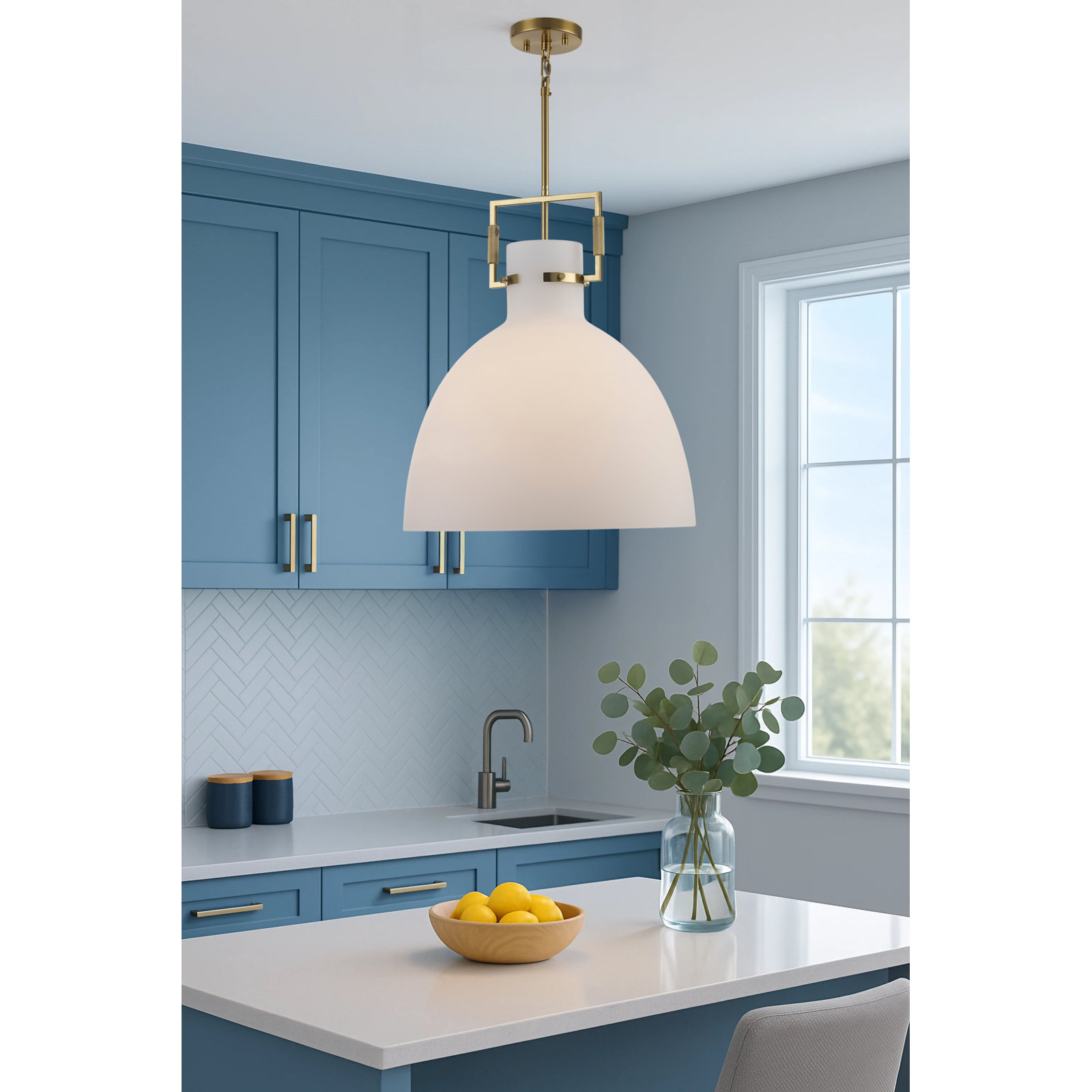 Miami Dimmable Dome Single Light Pendant, Antique Gold