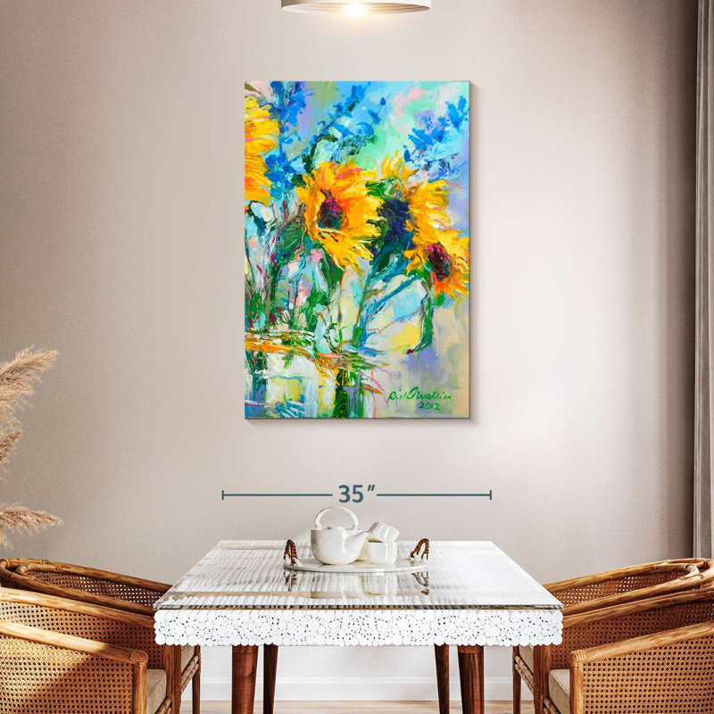 Harnek tournesols dans des bouteilles en verre, H 45 po x l 30 po
