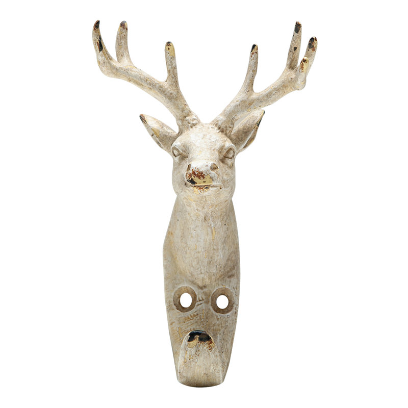Keisha Iron Wall Wall Hook, Distressed White
