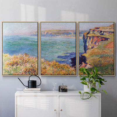 " Cliffs At Varengeville By Monet " 3 - Pieces