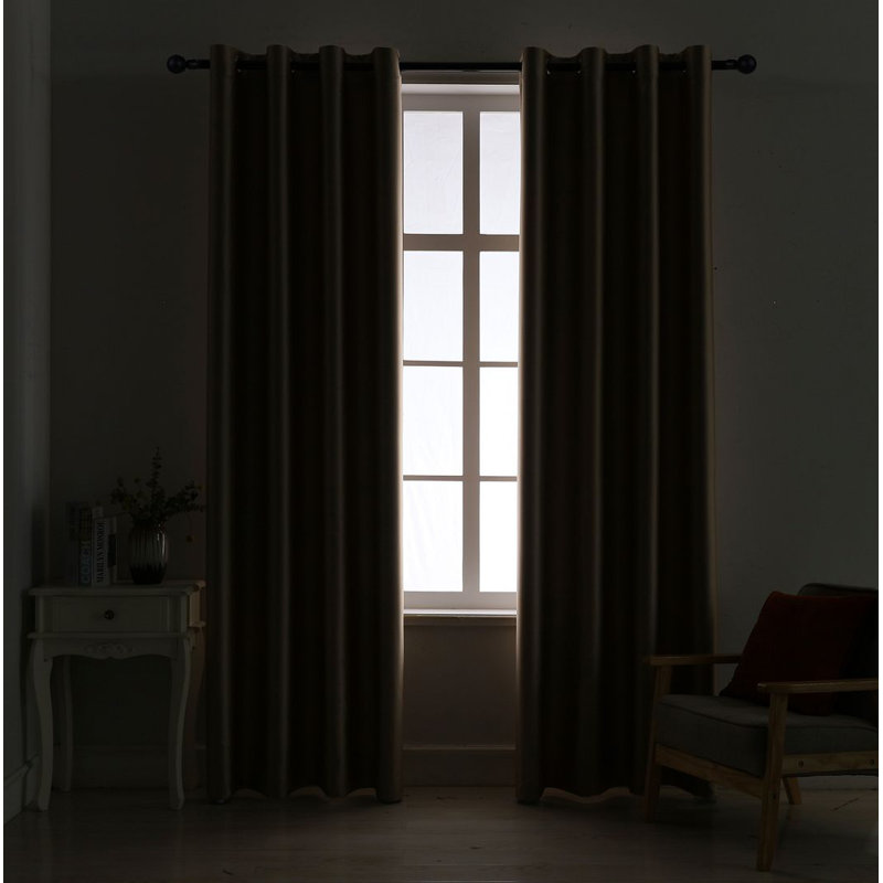 Rideau simple obscurcissant avec œillets Grommet, Beige, L 52 po x L 108 po