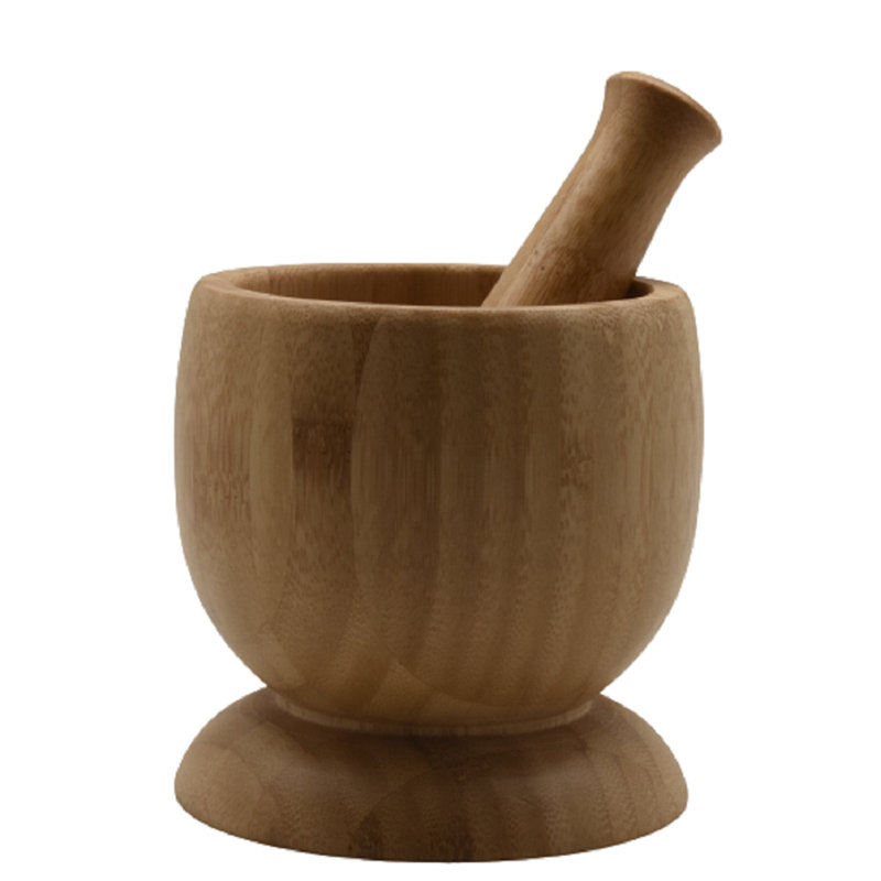 Mortier et pilon en bambou
