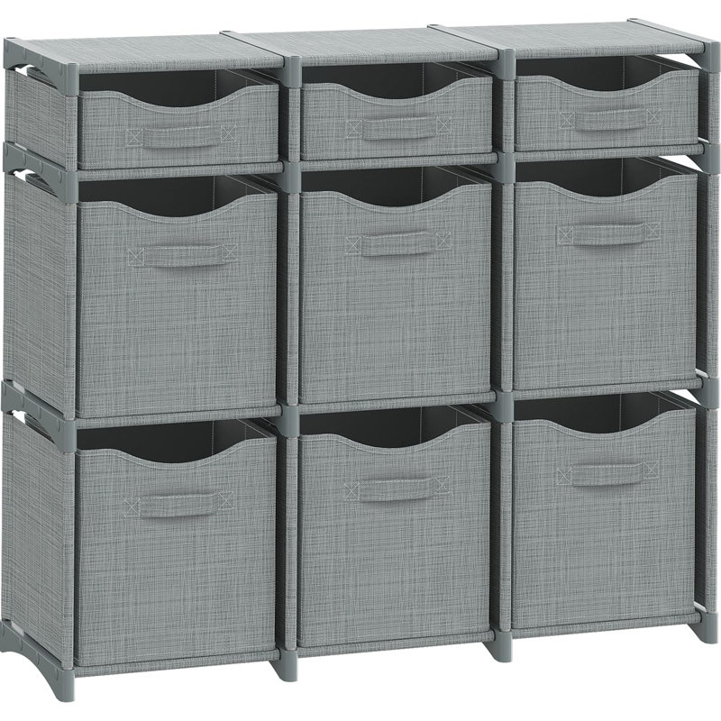 9 Cube Closet Organizers, Includes All Storage Cube Bins, Easy To Assemble Storage Unit With Drawers