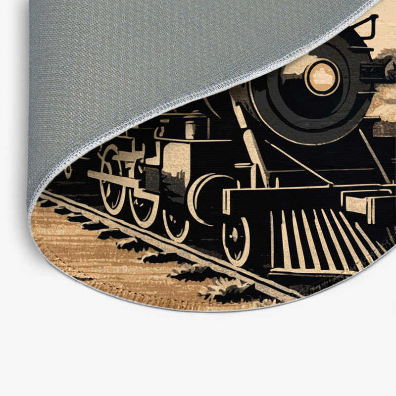 Tapis intérieur et extérieur noir Transport, Rond 5 pi