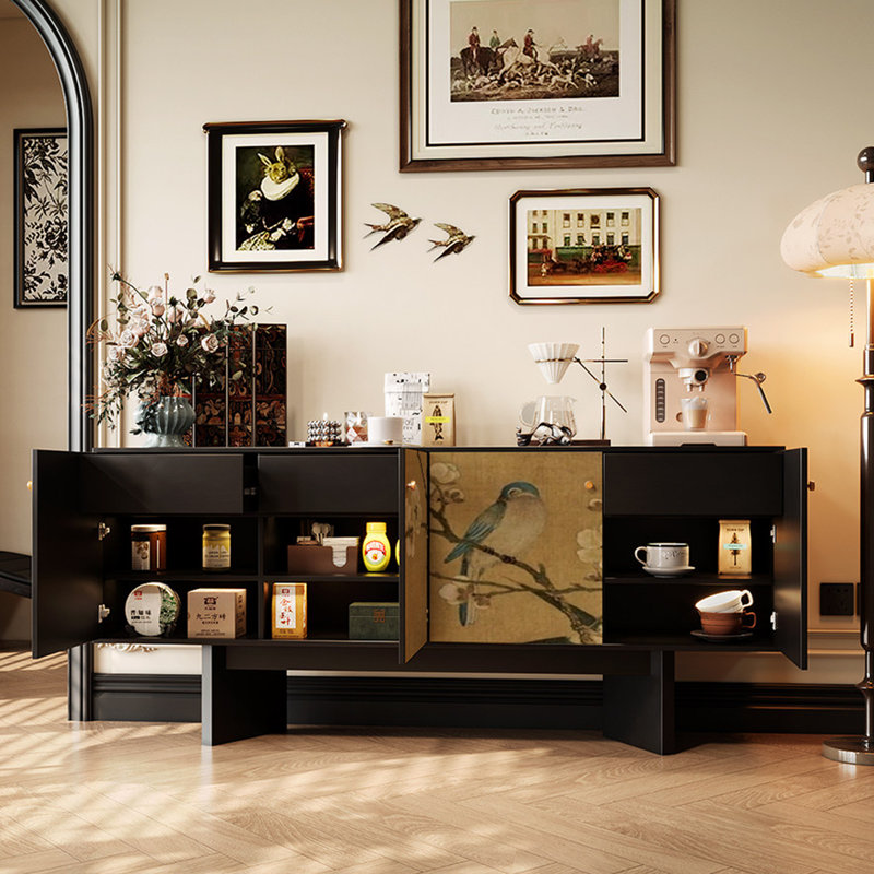 Buffet rétro simple et léger de luxe, Noir