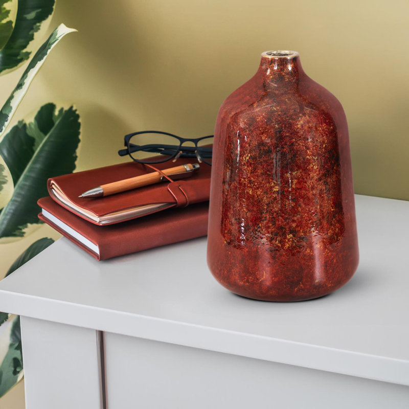 Grand vase incliné Sharma Crimson Gold