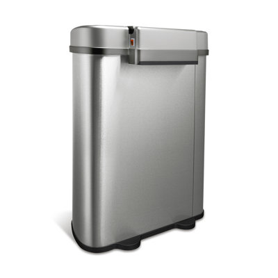 Poubelle et bacs de recyclage de 18,5 gallons à compartiments multiples en acier inoxydable avec capteur de mouvement Nine Stars