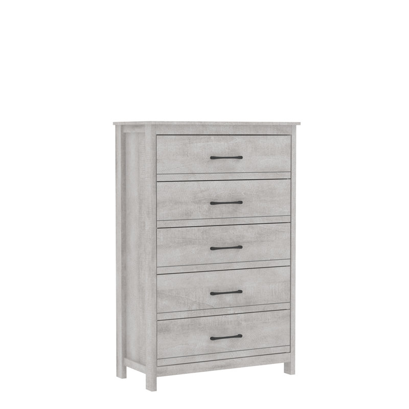  Commode 5 tiroirs (verrouillage), Gris