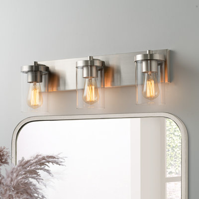 Luminaire de meuble-lavabo avec abat-jour en verre transparent Cleofas