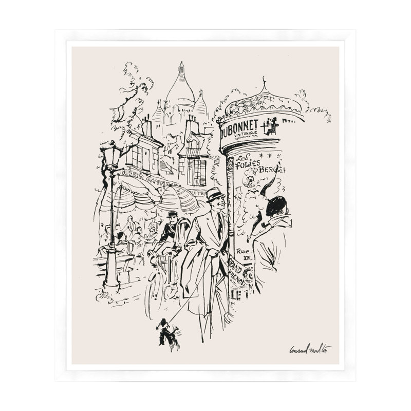 Les Folies Bergeres Print, White Framed