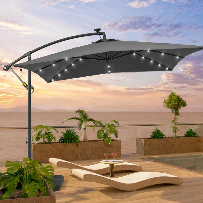  Parasol en porte-à-faux 8 pi 2 po, Gris anthracite
