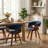 Modern Upholstered Dining Chairs, Blue Fabric With Wooden Legs, Soft Padded Seat And Back, Scandinavian Kitchen And Dining Room Side Chairs​​-864837333-864837334