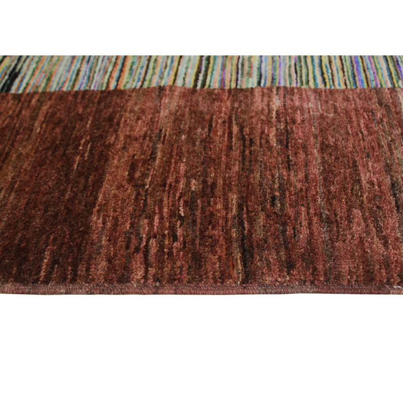 Tapis fabriqué à la main Gaba Tina - bourgogne - brun, 4 pi 9 po x 6 pi 5 po