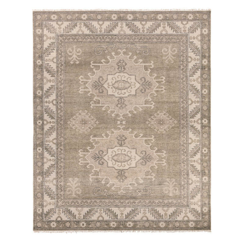 Jaipur Living Famille APL01 Handknotted Medallion Tan Area Rug (8'x10'), Rectangle 10' x 14'