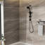 Ensemble de pomme de douche double, noir mat, pomme de douche 4,7 po et pomme murale réglable, angle de 8 mains