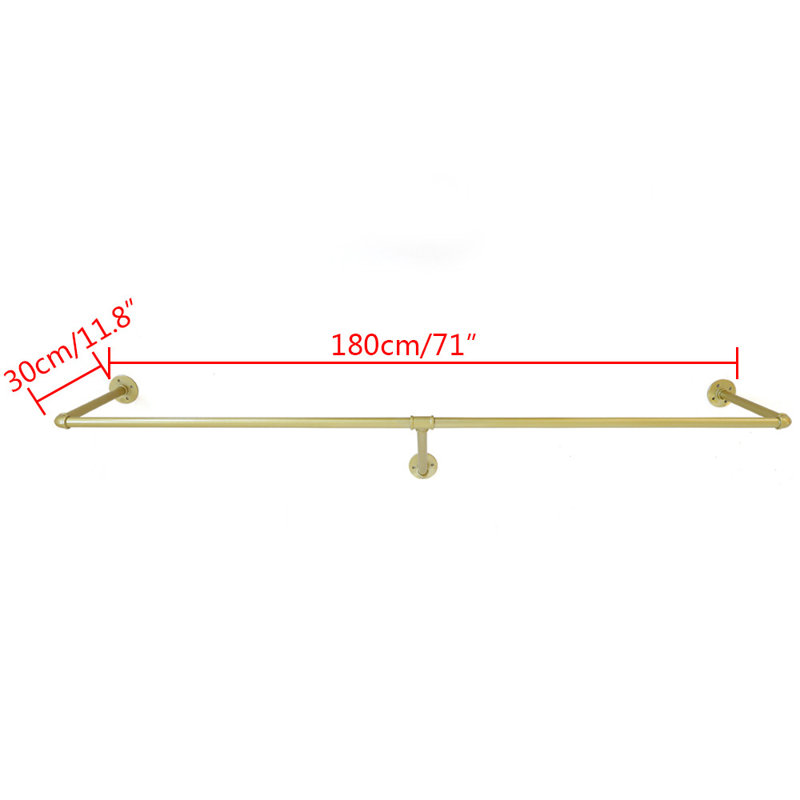Hanzhe 71'' Metal Wall Mounted Clothes Rack