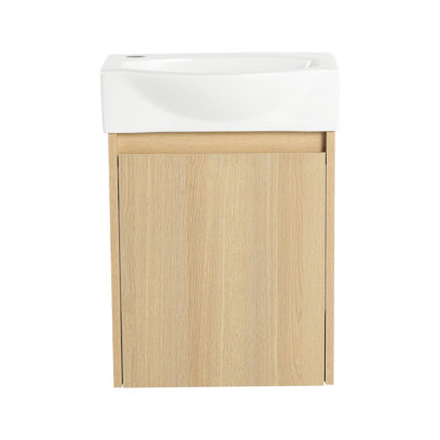 Ensemble de meuble-lavabo pour salle de bain 16 po avec petit meuble-lavabo moderne avec lavabo en céramique