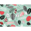 Motifs de feuilles turquoise - Reproduction matte encadrée pour la décoration intérieure
